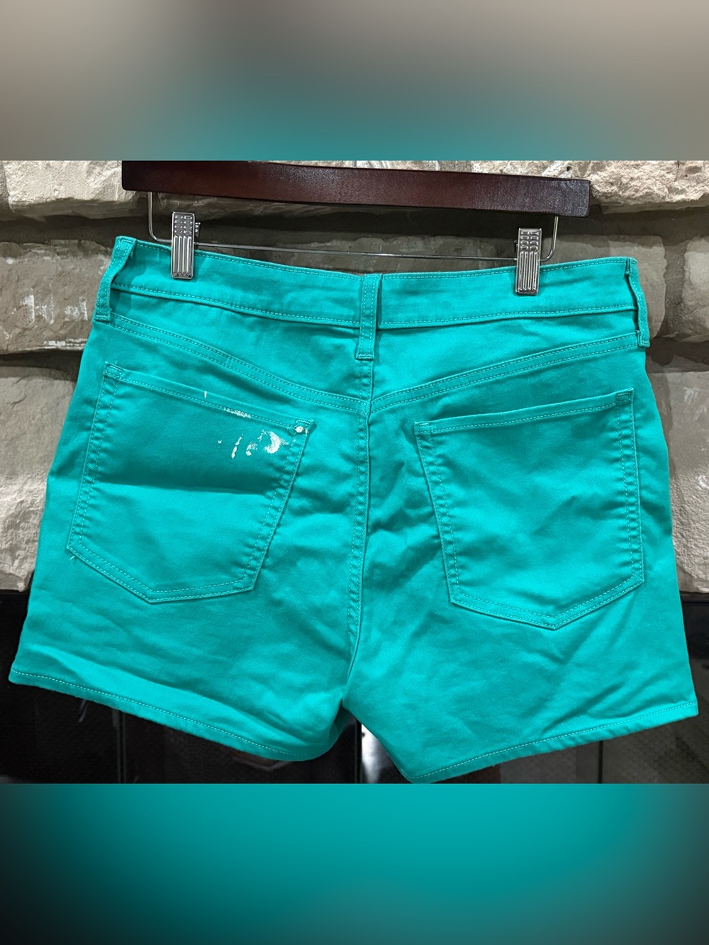 Old Navy High-Waist Teal Cotton Shorts